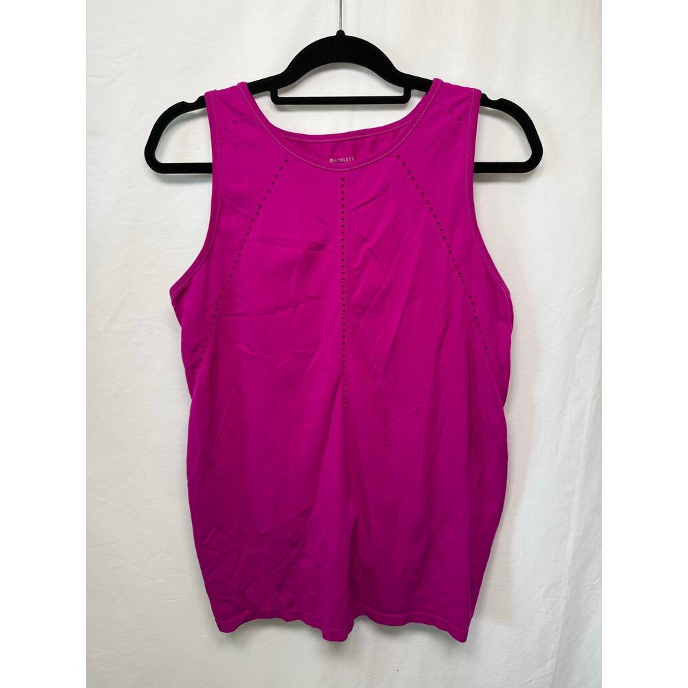 Athleta Foothill Laser Cut Tank, Fuchsia Pink, Size Large